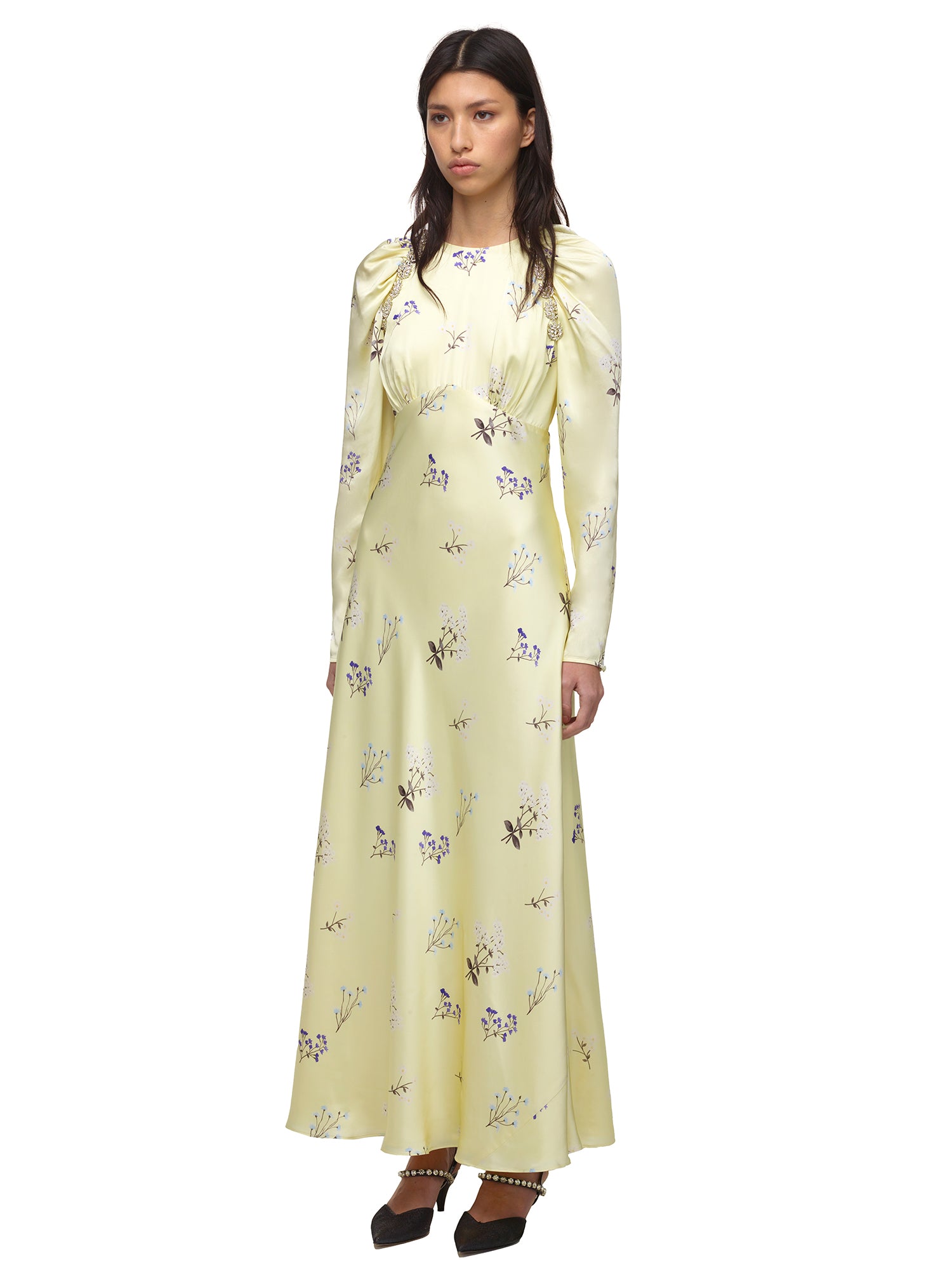 Yellow Vintage Floral Maxi Dress | self ...